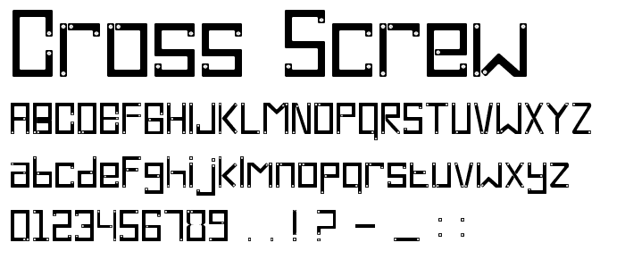 Cross Screw font